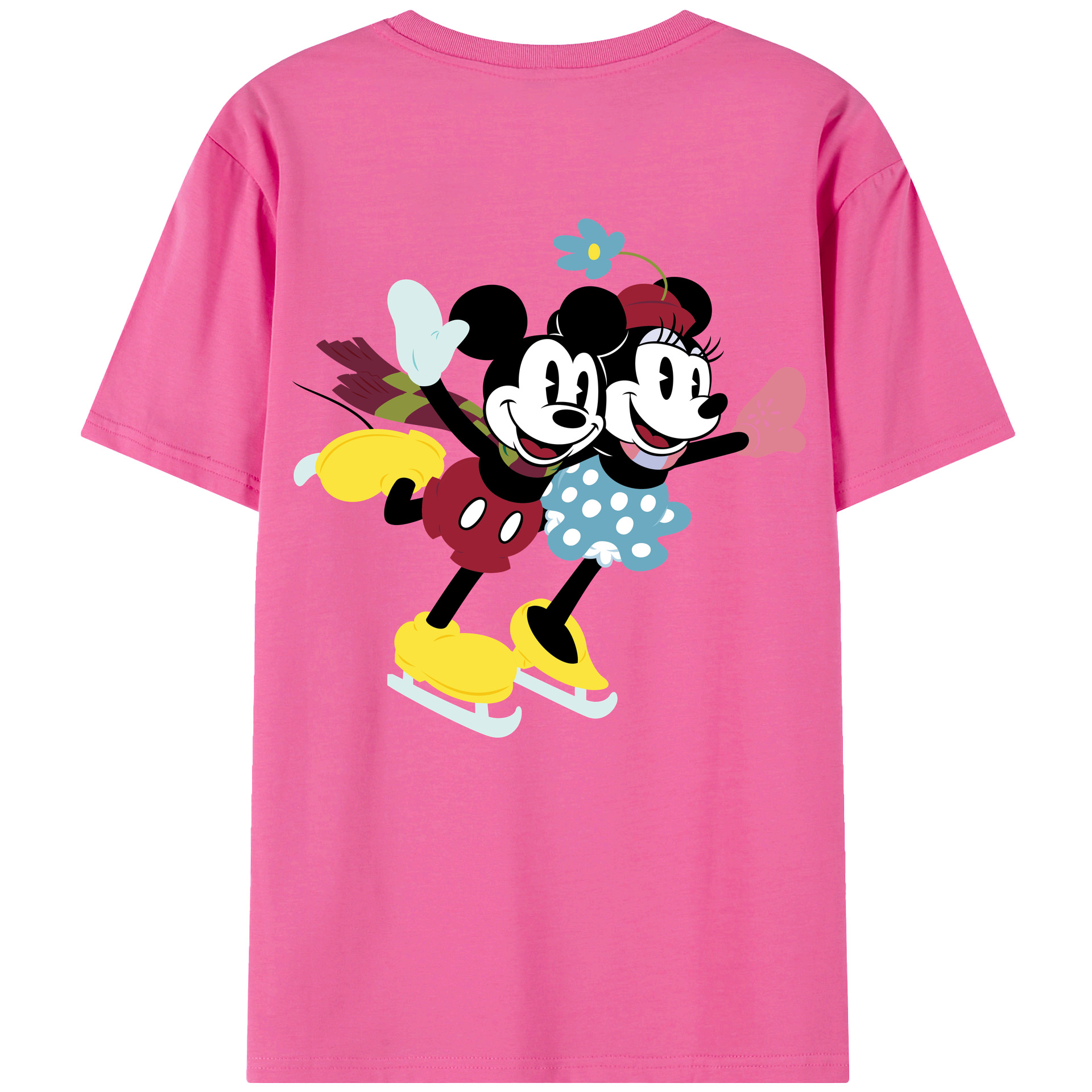（画像用） ミッキーマウス Mickey Mouse レディース半袖Tシャツ(バックプリント)